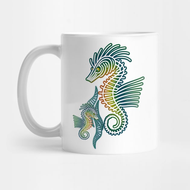 Stylized Graphic Seahorses by XtremePacific